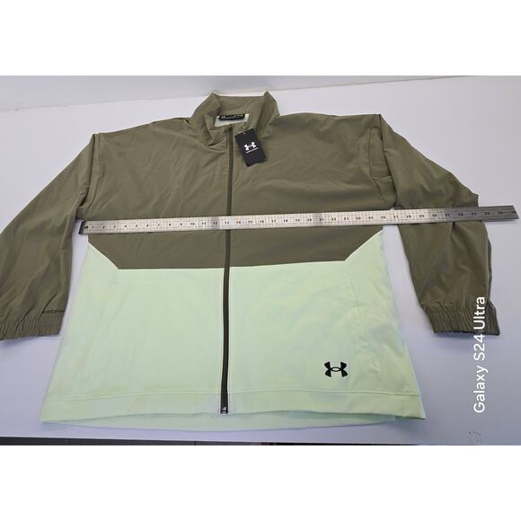 Under Armour Loose Jacket Full Zip Olive Green Moisture Wicks Women's XL - Picture 4 of 8
